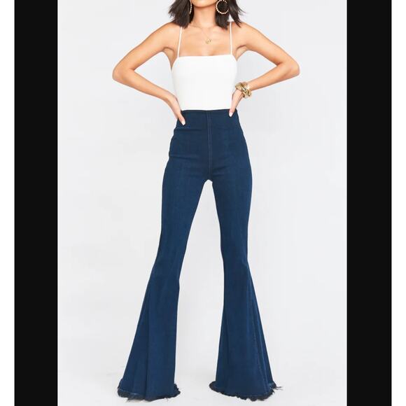 Show Me Your Mumu Berkeley Stretch Pull On Bell Bottoms M $130 retail - Picture 1 of 6
